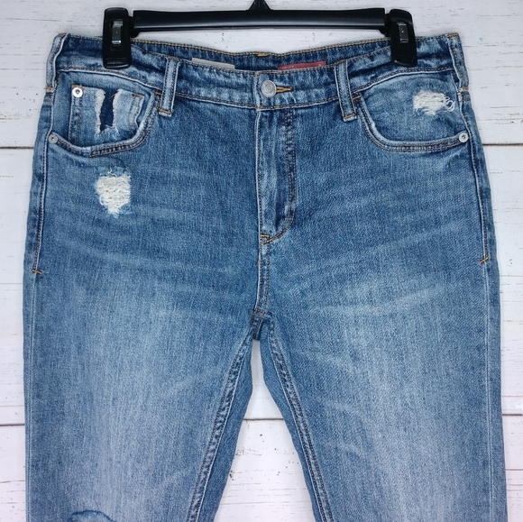 Pilcro The Heritage Boyfriend Straight Leg Denim Blue Jeans - Picture 2 of 14